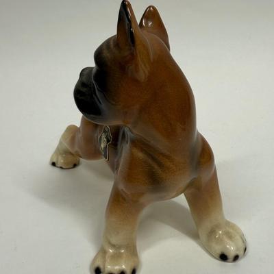 Vintage 1960s Cortendorf West Germany Ceramic Boxer Dog Figurine