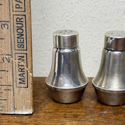 Mid Century Modern Vintage Duchin Creations Sterling Silver Salt & Pepper Shakers