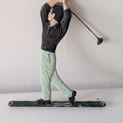 Cast Iron Golfer Swing Club Figure