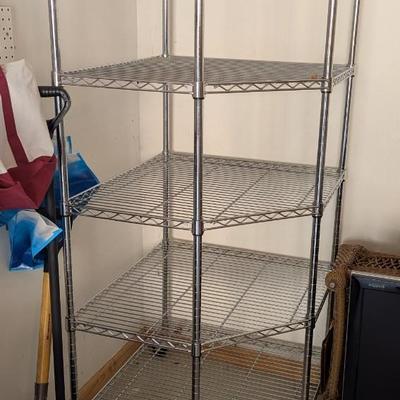 Corner Rolling Metal Shelving Unit 29" x 29" x 72"