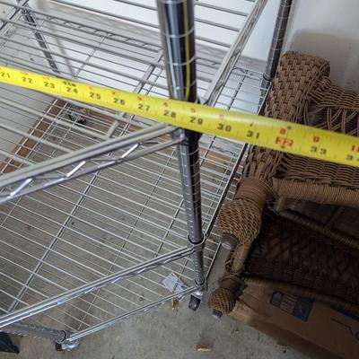 Corner Rolling Metal Shelving Unit 29" x 29" x 72"