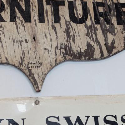Vintage Antique Furniture Wooden Sign