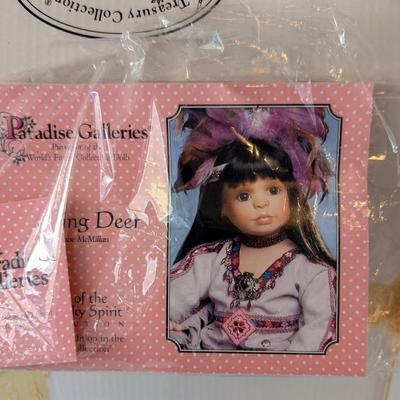 Vintage Paradise Galleries Leaping Deer Native American Porcelain Doll