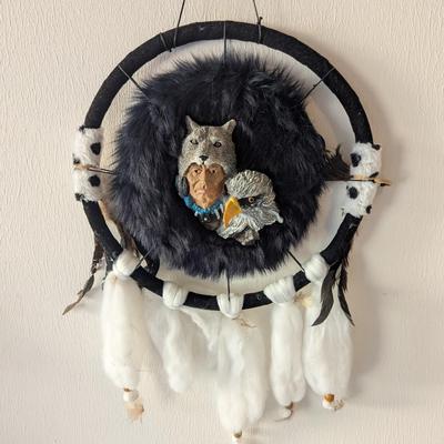 Dream Catcher Native American Eagle Wall Hanging Decor 14 1/4"