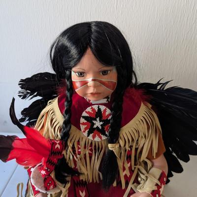 Timeless Collection Native American Indian Porcelain Doll Maiden Warrior