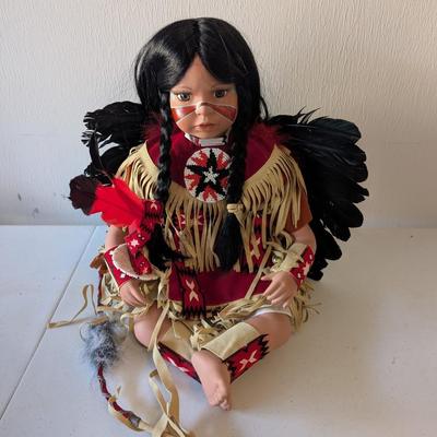 Timeless Collection Native American Indian Porcelain Doll Maiden Warrior