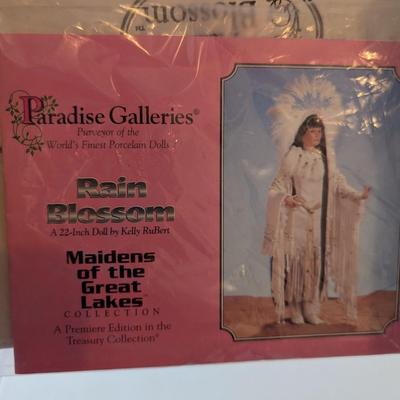 Vintage Paradise Galleries Rain Blossom Native American Porcelain Doll