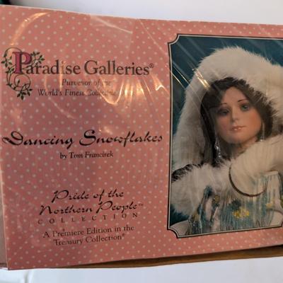 Vintage Paradise Galleries Dancing Snowflakes Native American Porcelain Doll