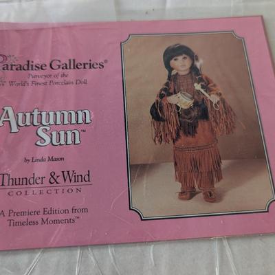 Vintage Paradise Galleries Autumn Sun Native American Autumn Sun Porcelain Doll