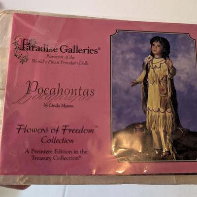 Vintage Paradise Galleries Native American Pocahontas Porcelain Doll