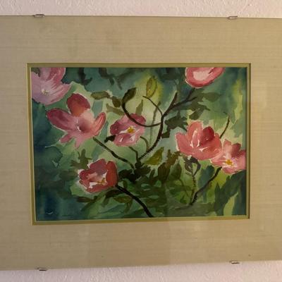 Pink flowers with vines