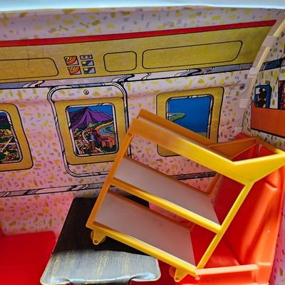 Vintage Barbie Friend Ship United Airline Airplane Travel Playset -Mattel - with some accessories inside