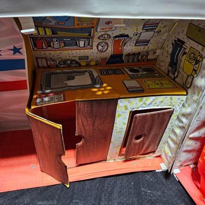 Vintage Barbie Friend Ship United Airline Airplane Travel Playset -Mattel - with some accessories inside