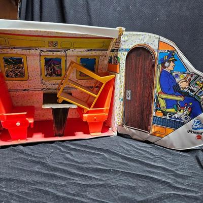 Vintage Barbie Friend Ship United Airline Airplane Travel Playset -Mattel - with some accessories inside