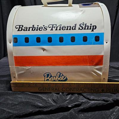 Vintage Barbie Friend Ship United Airline Airplane Travel Playset -Mattel - with some accessories inside