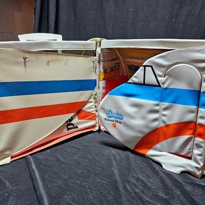 Vintage Barbie Friend Ship United Airline Airplane Travel Playset -Mattel - with some accessories inside