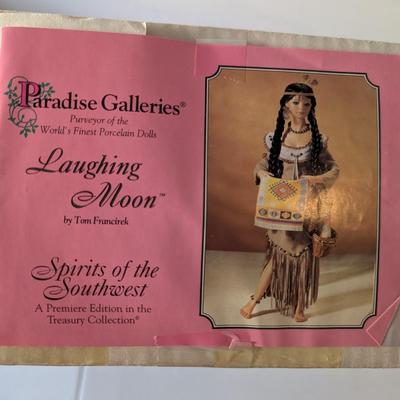 Vintage Paradise Galleries Native American Laughing Moon Porcelain Doll