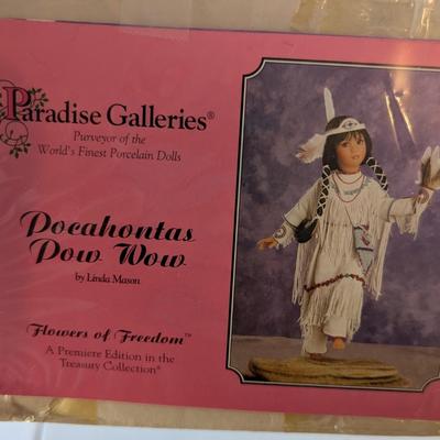 Vintage Paradise Galleries Pocahontas Pow Wow Native American Porcelain Doll