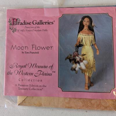 Vintage Paradise Galleries Native American Moon Flower Porcelain Doll