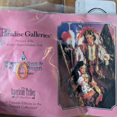 Vintage Paradise Galleries Blazing Sun & Golden Dawn Native American Porcelain Doll