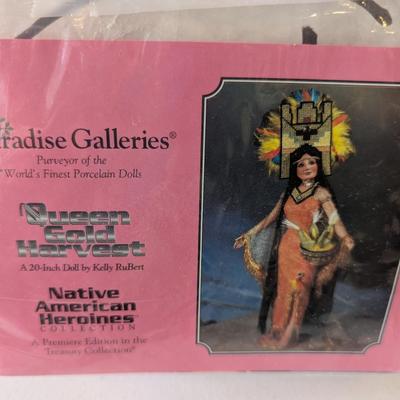 Vintage Paradise Galleries Queen Gold Harvest Native American Porcelain Doll