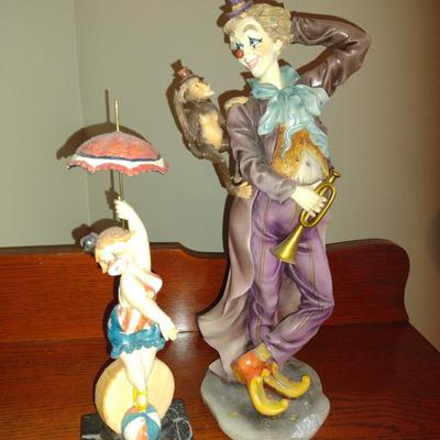 Pair of Clown Figurines- Assorted Makers