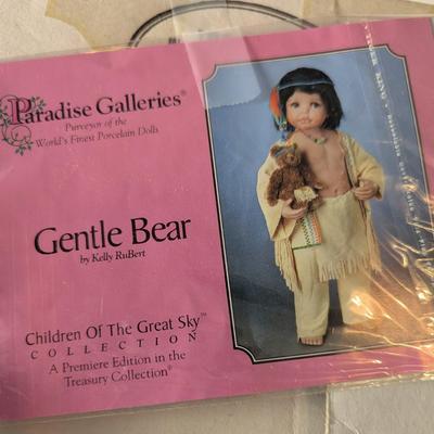 Vintage Paradise Galleries Native American Gentle Bear Porcelain Doll
