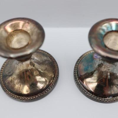 Vintage Paul Revere Silver Society Weighted Taper Candlestick Holders 3" Candle