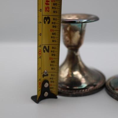Vintage Paul Revere Silver Society Weighted Taper Candlestick Holders 3" Candle
