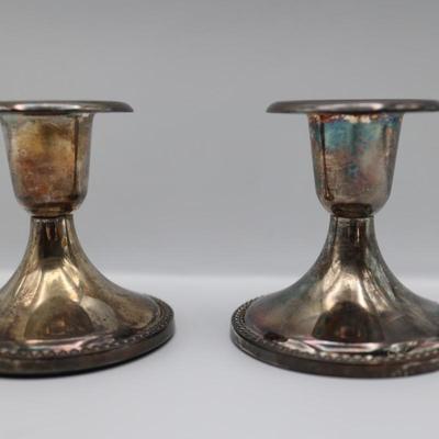 Vintage Paul Revere Silver Society Weighted Taper Candlestick Holders 3" Candle