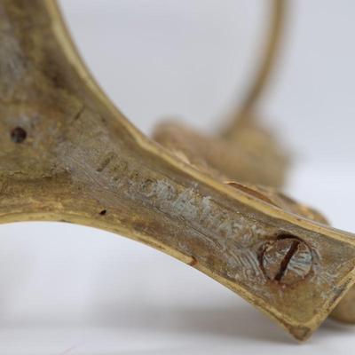 Vintage Brass Footed Crystal Ball Stand