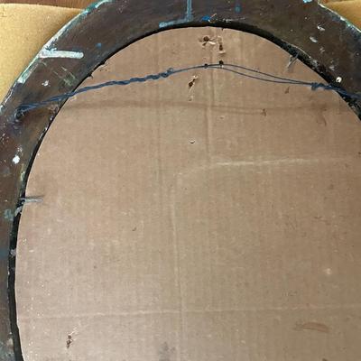 Vintage Floral Chalkware Mirror (See Details)