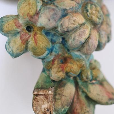 Vintage Floral Chalkware Mirror (See Details)