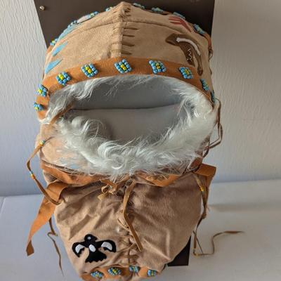 Native American Indian Beaded Small Doll & Papoose Carrier