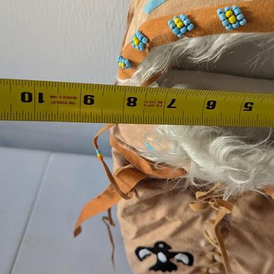 Native American Indian Beaded Small Doll & Papoose Carrier