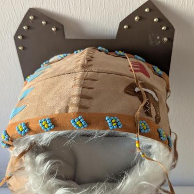 Native American Indian Beaded Small Doll & Papoose Carrier
