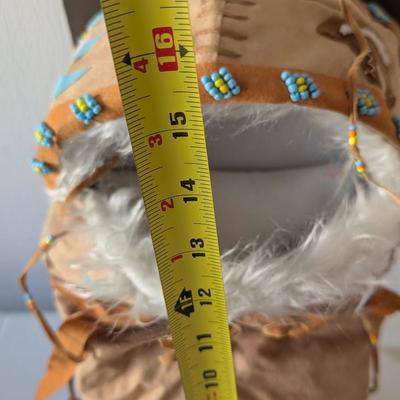 Native American Indian Beaded Small Doll & Papoose Carrier