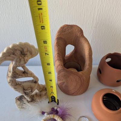 Kokepelli Flute Dancer Dream Catchers & Pottery Candle Holders