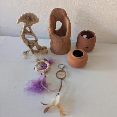 Kokepelli Flute Dancer Dream Catchers & Pottery Candle Holders