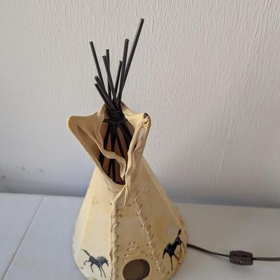 Vintage Lighted Indian Leather Teepee Hut