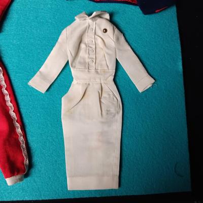 BARBIE DOLL CLOTHES INCLUDING NURSE'S DRESS & CAPE, COCA-COLA SWEATS AND MORE