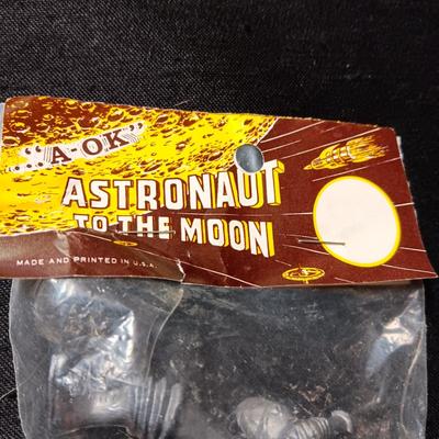 1 A OK ASTRONAUT TO THE MOON FIGURE IN PACKAGE AND 1 USED