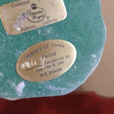 "Pierrot" History of Clown by Duncan Royale Vintage Figurine (1986)- Limited Edition and Numbered with Box