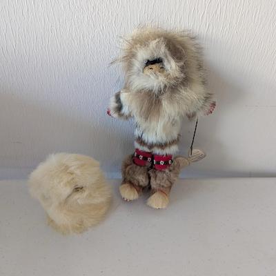 Hand Crafted Made In Alaska Handmade Native Nenana Alaska Seal Wolf Beaver Doll