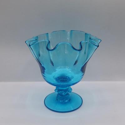 Blue Footed Vase Compote Candy Dish