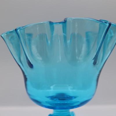 Blue Footed Vase Compote Candy Dish