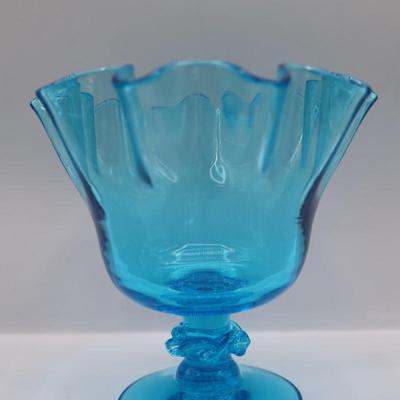 Blue Footed Vase Compote Candy Dish