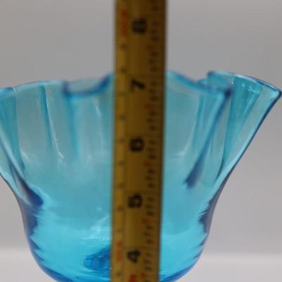 Blue Footed Vase Compote Candy Dish