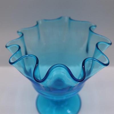 Blue Footed Vase Compote Candy Dish