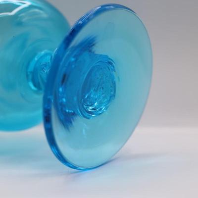 Blue Footed Vase Compote Candy Dish